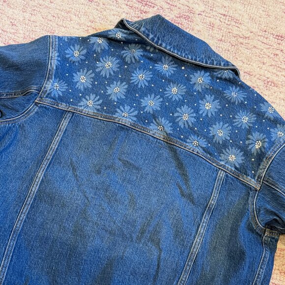 VS PINK Rhinestone Denim/Jean Jacket - Picture 2 of 3